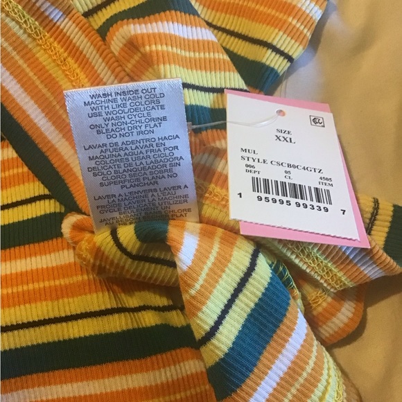 Care Bears XXL yellow striped plus size tank top NWT - Picture 6 of 9